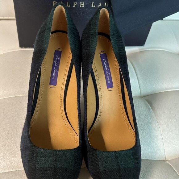 NWB Ralph Lauren Collection Women’s Celia Black MU Watch Tartan Pumps - Picture 3 of 5